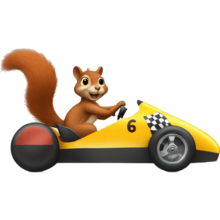 squirrel driving race car emoji