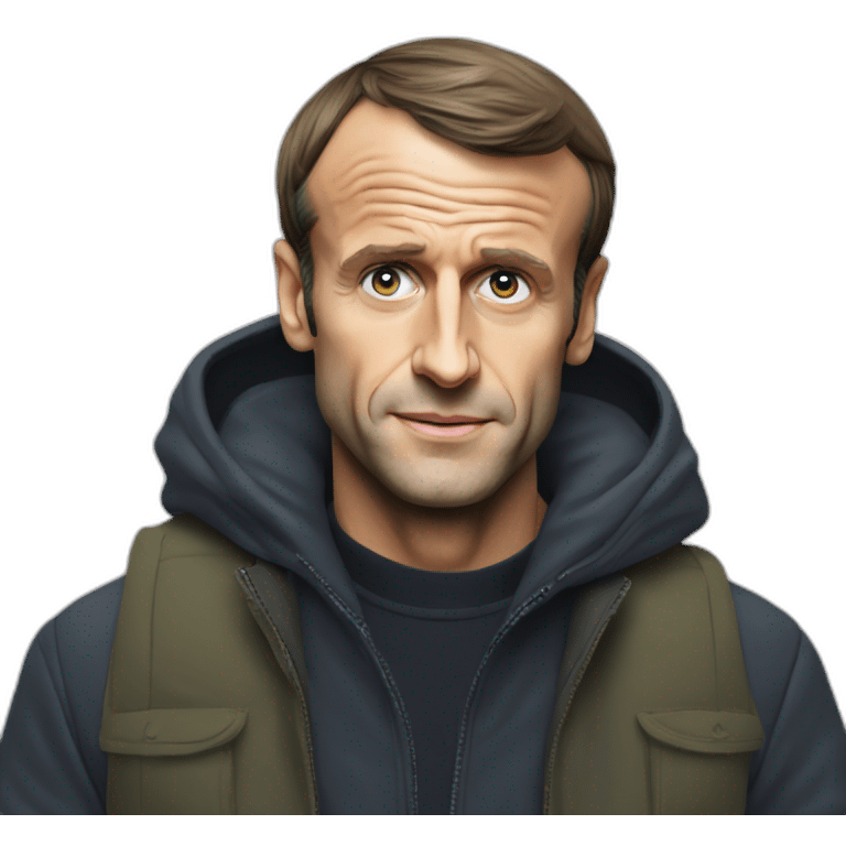 Emmanuel Macron homeless emoji