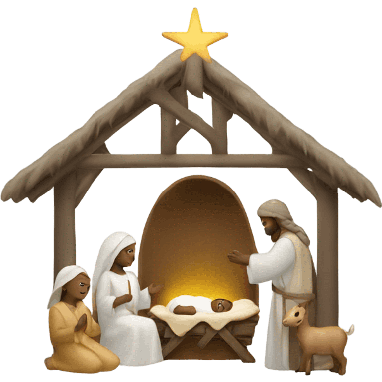 Holy manger scene white skin tone emoji