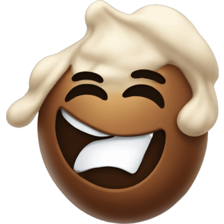 Flying poop winking emoji