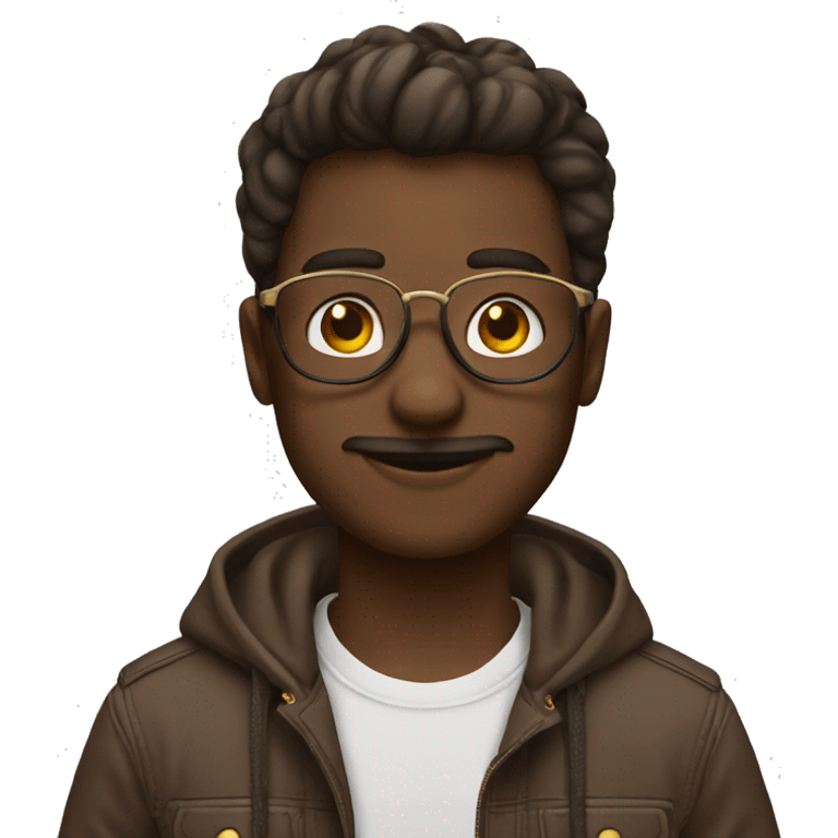 garcon chatain avec des lunettes emoji