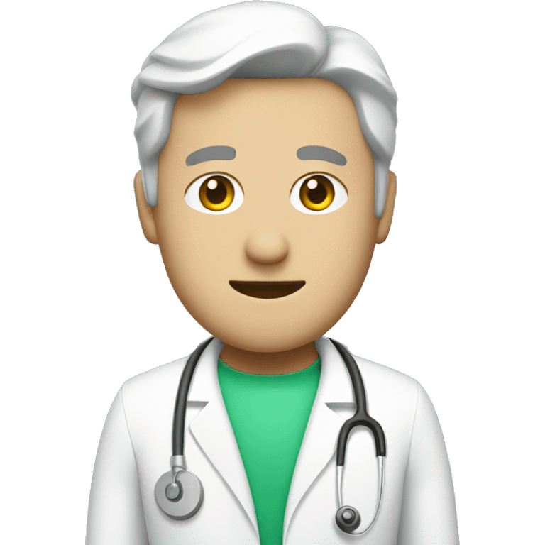 Doctor with white coat and Green plus helmet  emoji