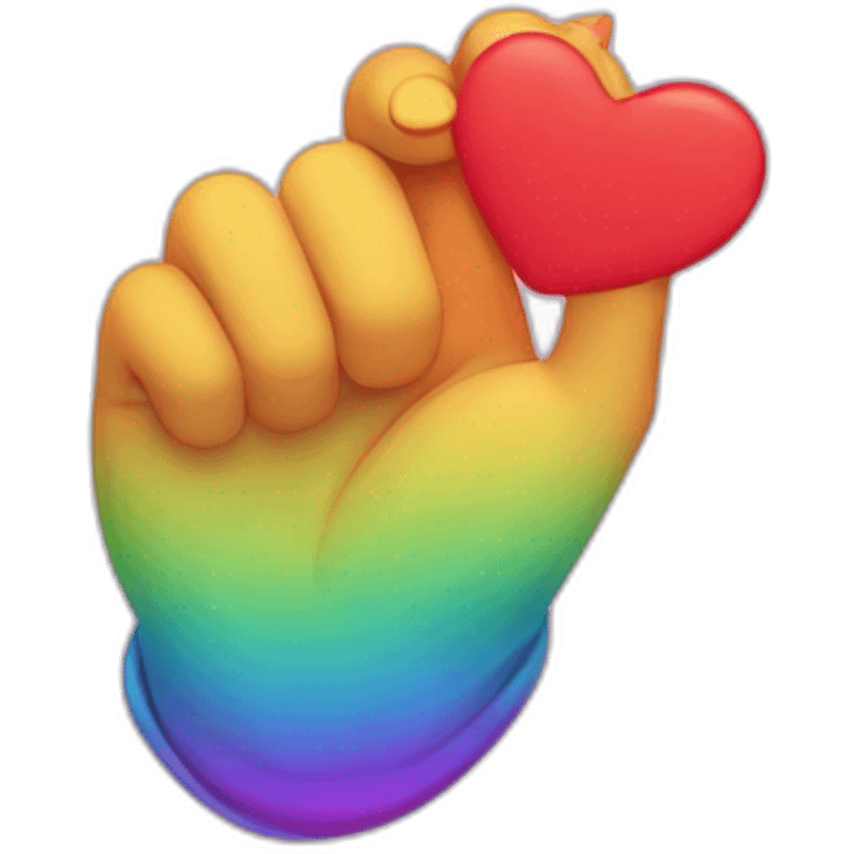 Dos Corazones arcoiris de la mano emoji