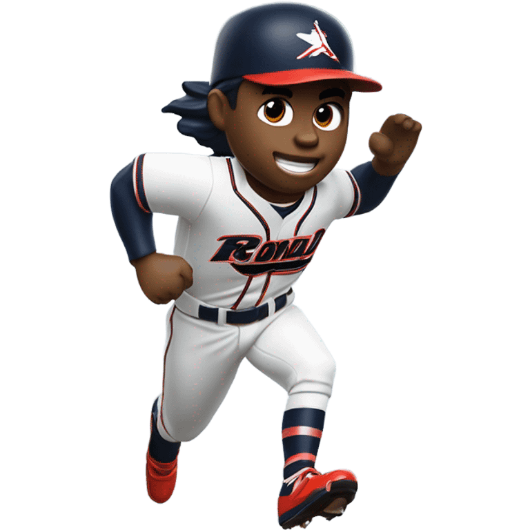 Ronald Acuna Jr stealing a base emoji