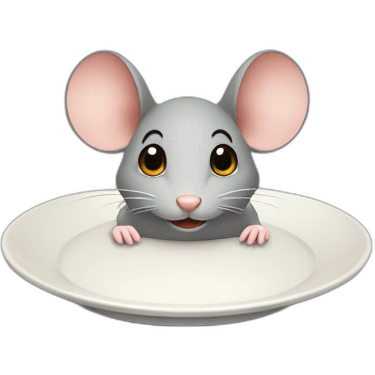 cute mouse looking at an empty plate emoji