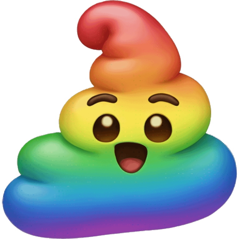 Rainbow poop emoji