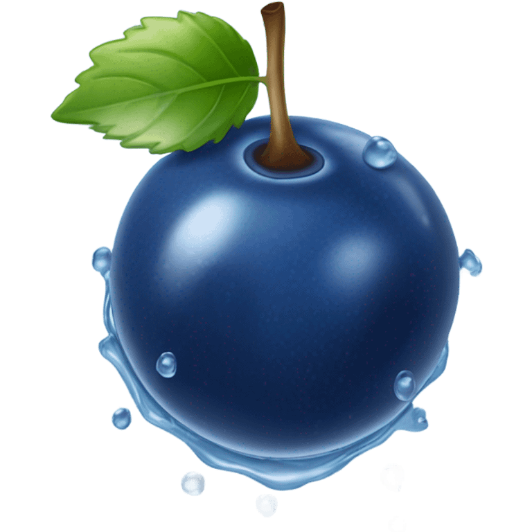 glossy blueberry, wet emoji