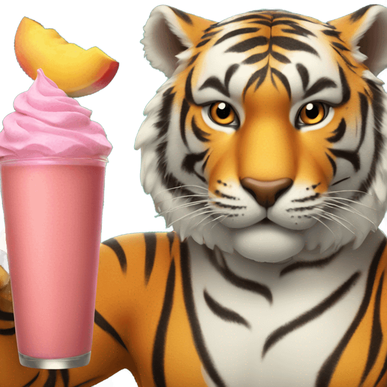 Tiger with a smoothie  emoji