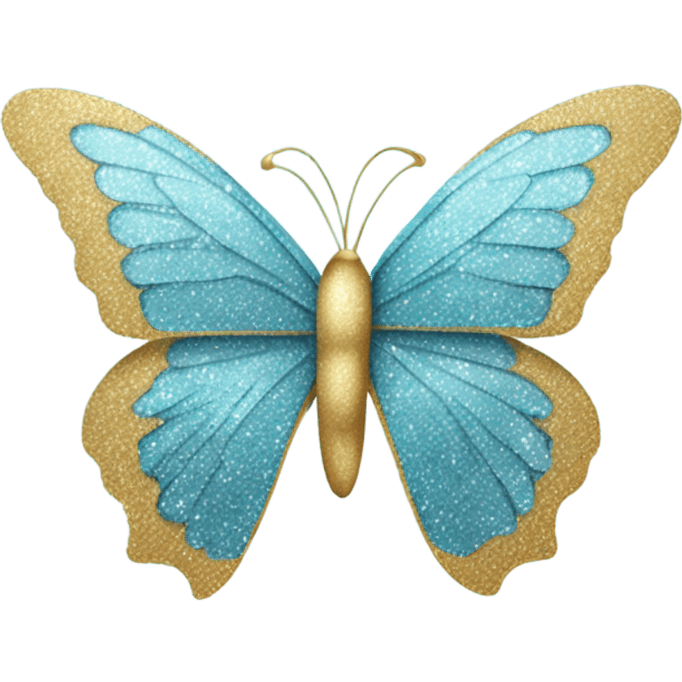 Butterfly light blue with glitters emoji