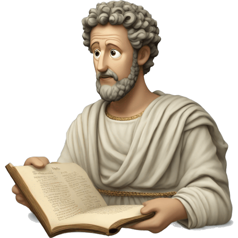 marcus aurelius reading scroll emoji