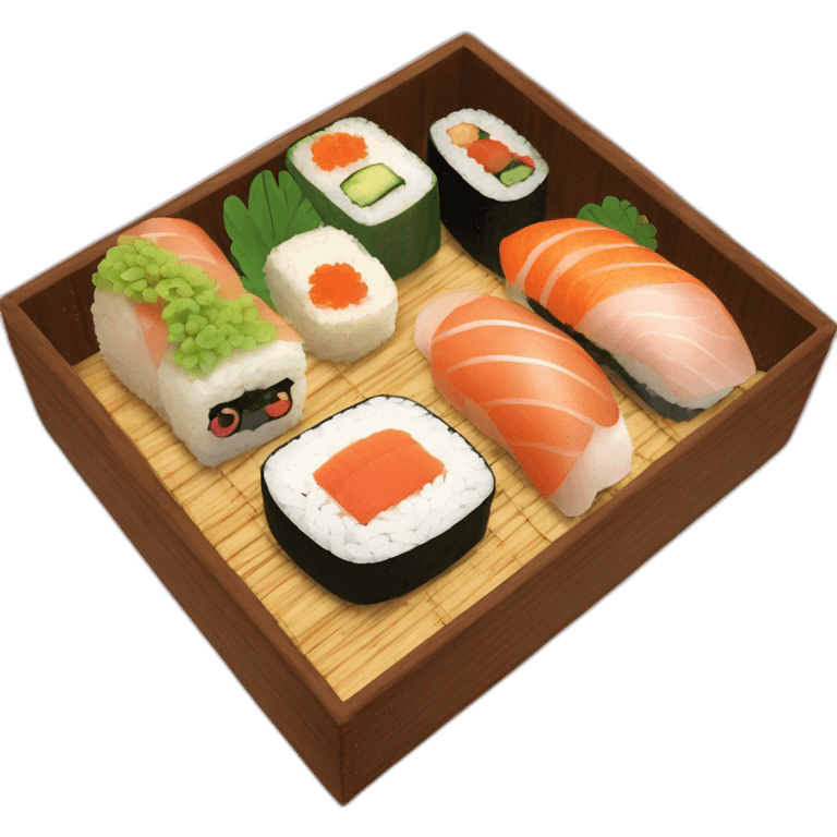 chihiro sushi bento wooden box emoji