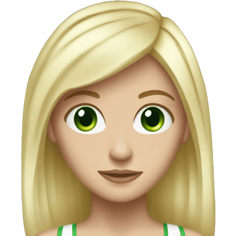 Blonde Hair White Girl with Green Eyes Gym emoji