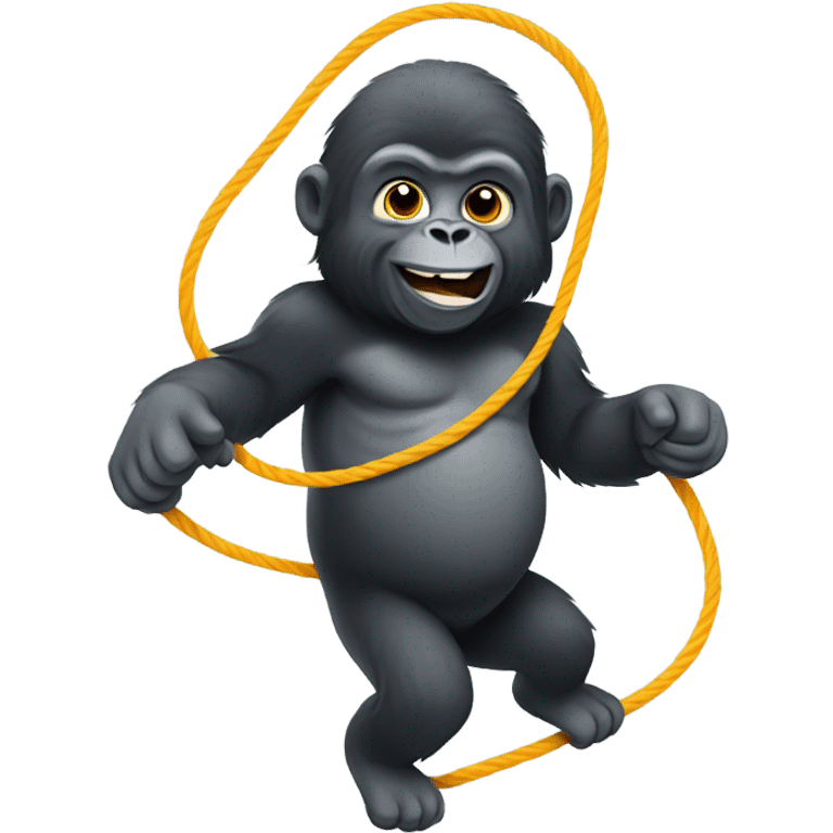 Gorillas jump roping emoji