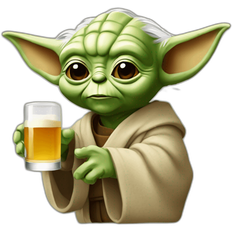 Yoda qui boit une bière emoji