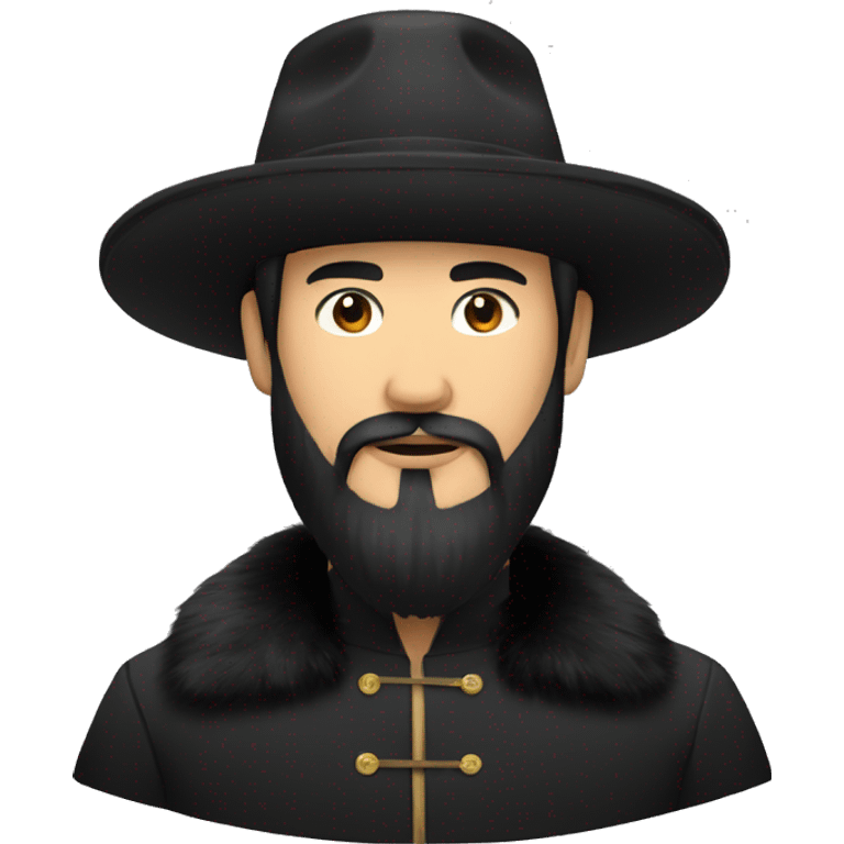 asian man with black russian fur hat and black beard emoji