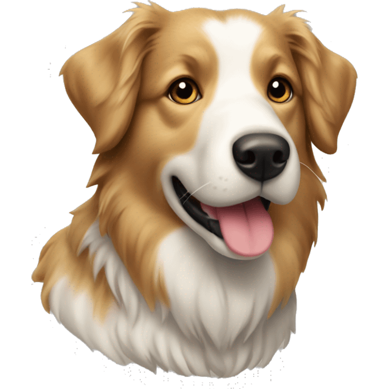 a border collie cross golden retriever dogs face emoji emoji