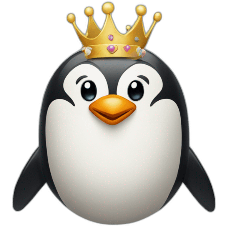 a penguin head with a crown emoji