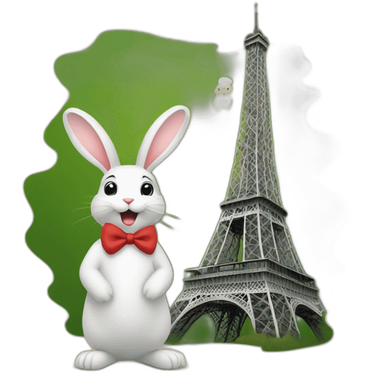 Rabbit and Eifel Tower emoji