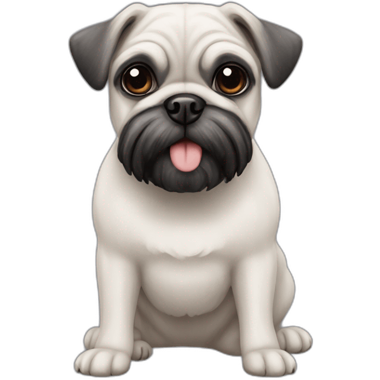 pug x schnauzer with white furr emoji