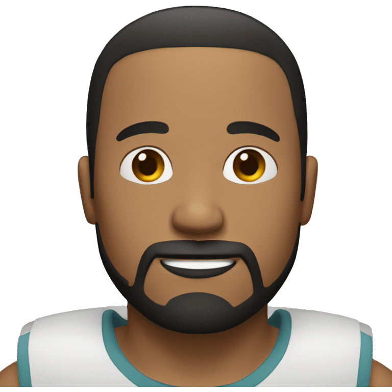 full Man with short black hair and goatee beard emoji