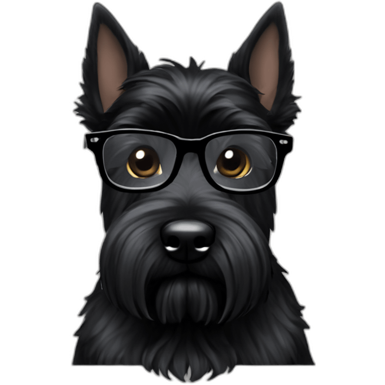 black Scottish terrier with glasses black emoji