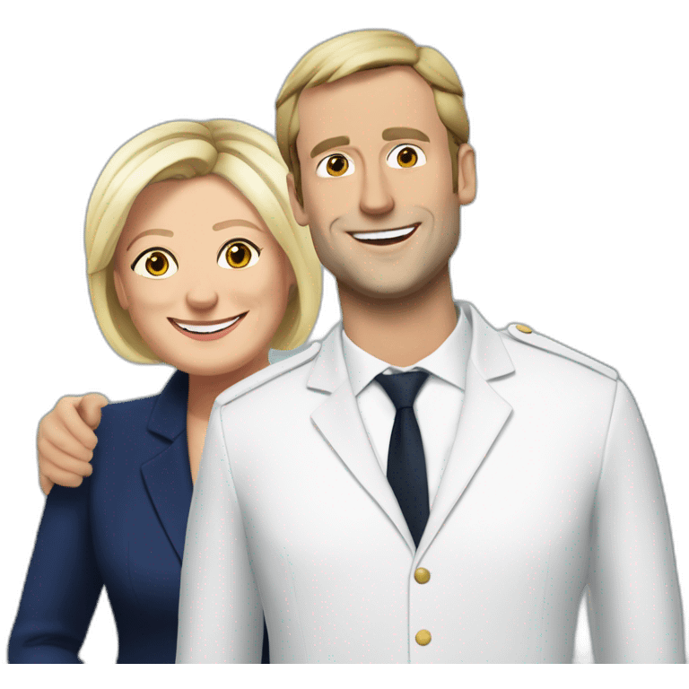 Macron avec Marine le pen emoji