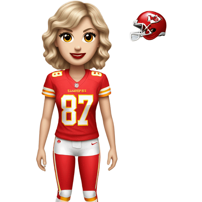 Taylor Swift in a number 87 Kansas City Chiefs Jersey  emoji