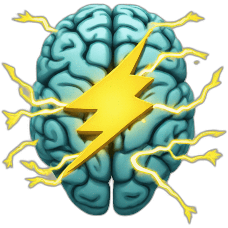 Brain with yellow lightning bolt emoji