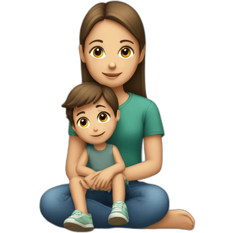 Girl sitting on boy emoji