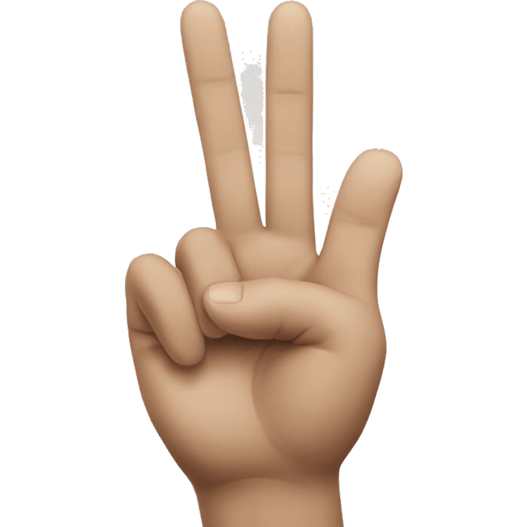 Peace fingers with kiss emoji