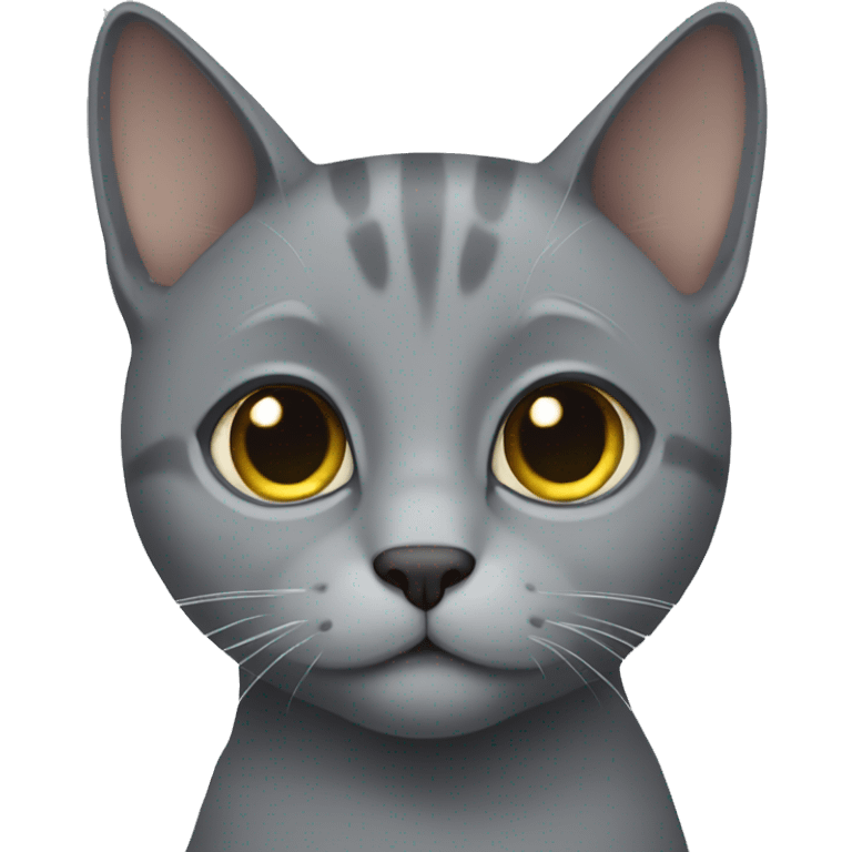 Grey cat without stripes  emoji