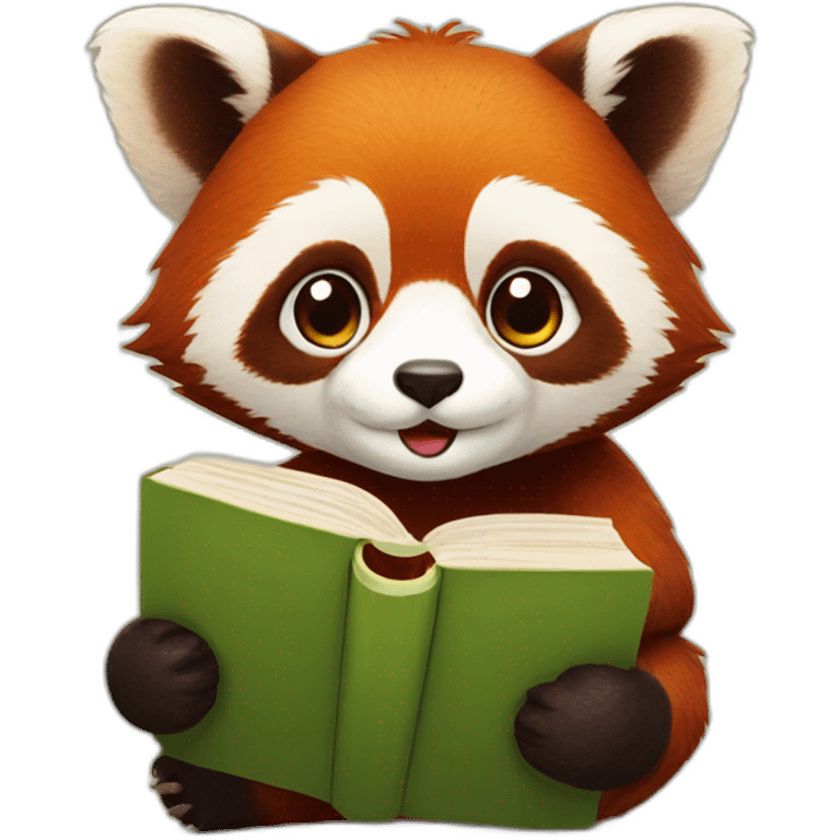 Red panda with a book emoji