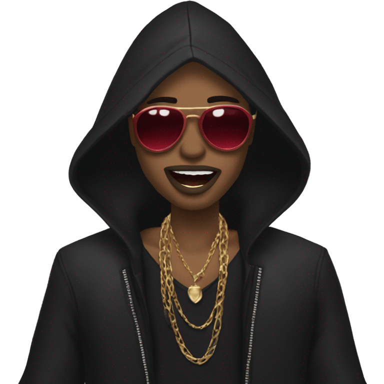 matuê trap singer, with a vampire outfit. emoji