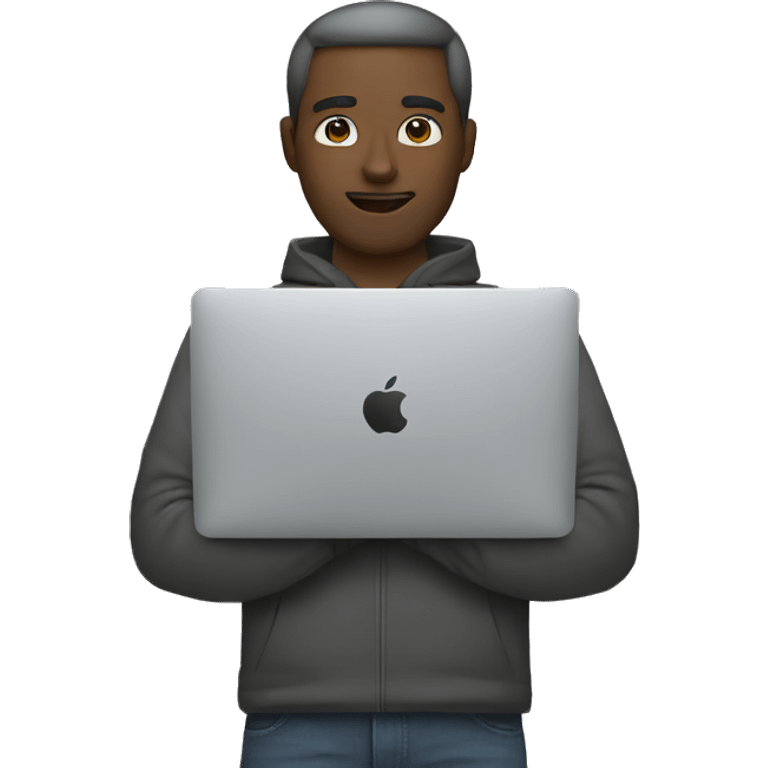 Man using macbook emoji