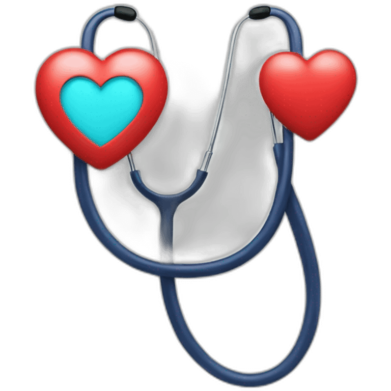 Stethoscope with hearts emoji