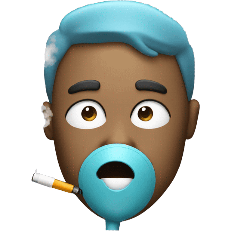 face_exhaling emoji with a vape emoji