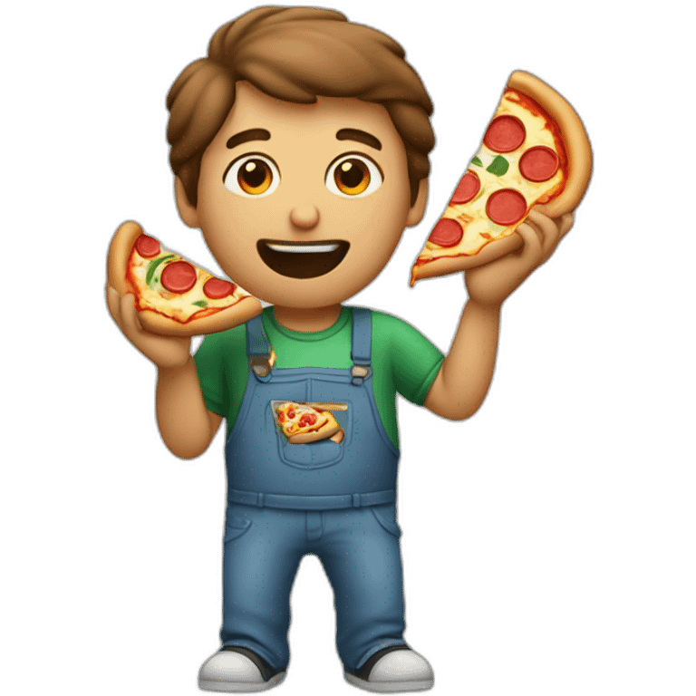 A man eating pizza emoji