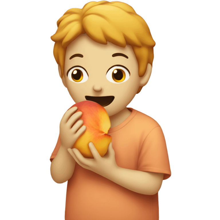 Eating a peach emoji