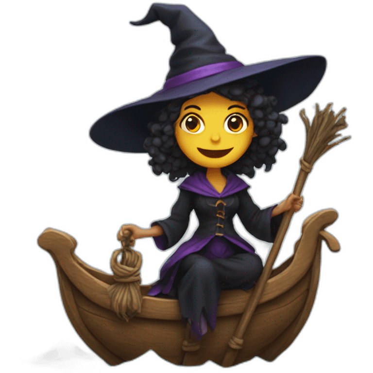 Witch on a boat emoji