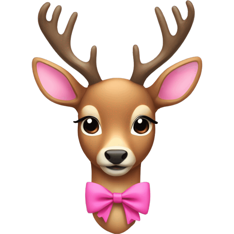 Deer with pink bow emoji