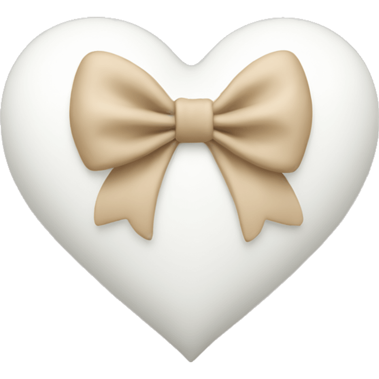 white heart with beige bow emoji