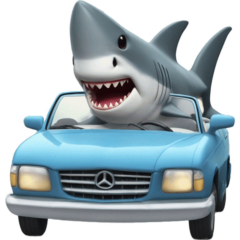 A shark driving a car  emoji