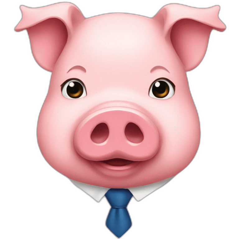 Pig wearing a tie emoji