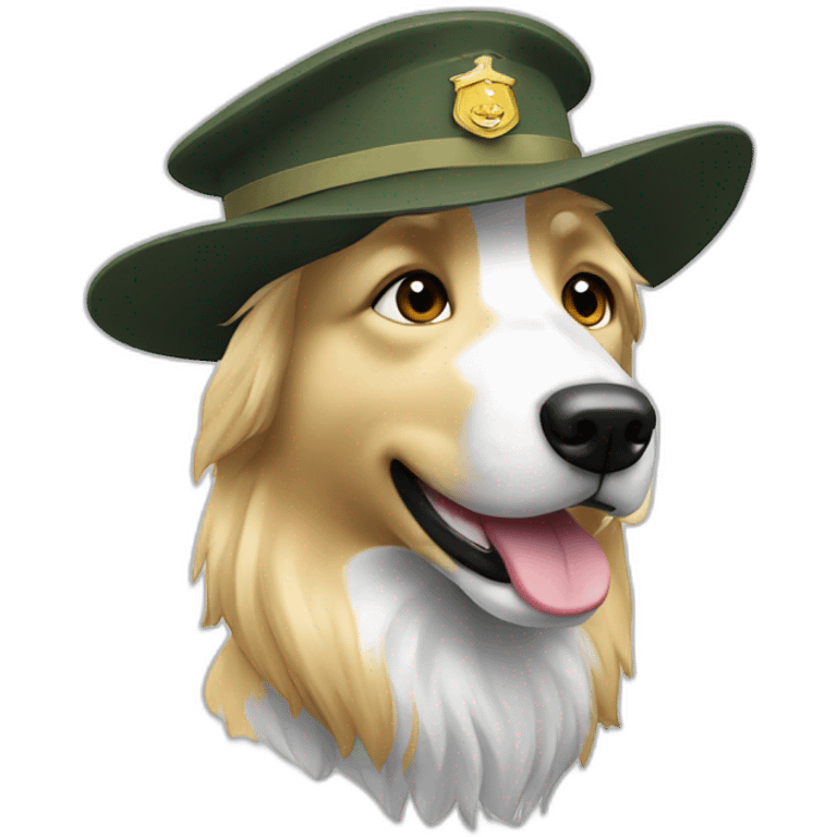 Militaire blond avec border collie  emoji