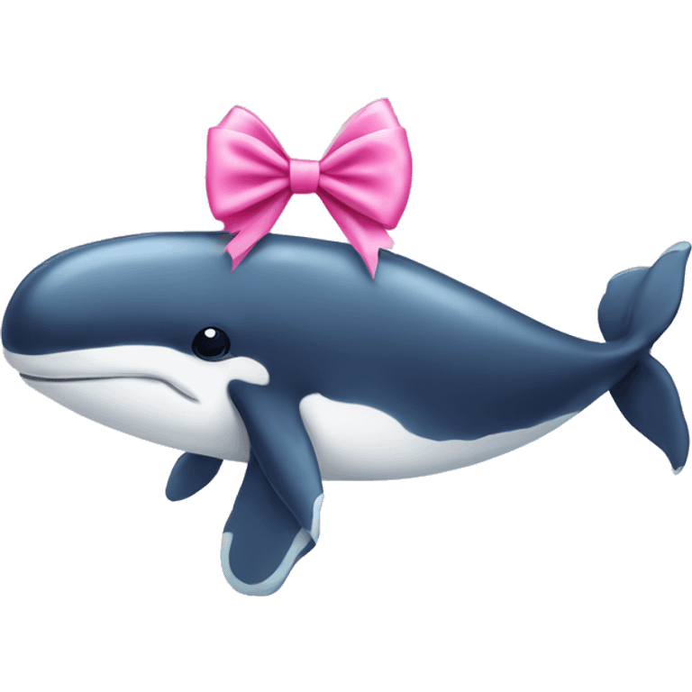 Whale with a pink bow emoji