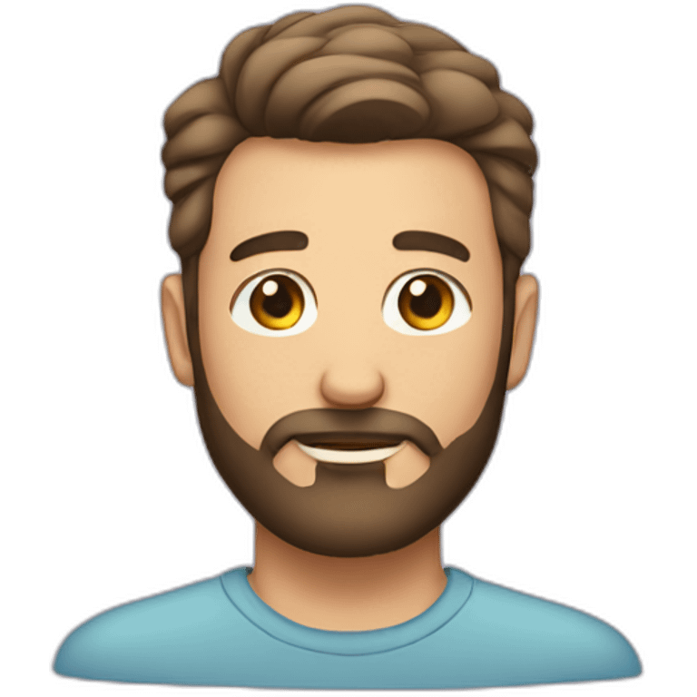 A man with beard and square hairstyle emoji