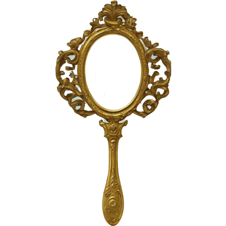 vintage rococo hand mirror emoji