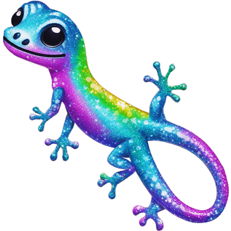 Lisa frank glitter gecko with a lily emoji