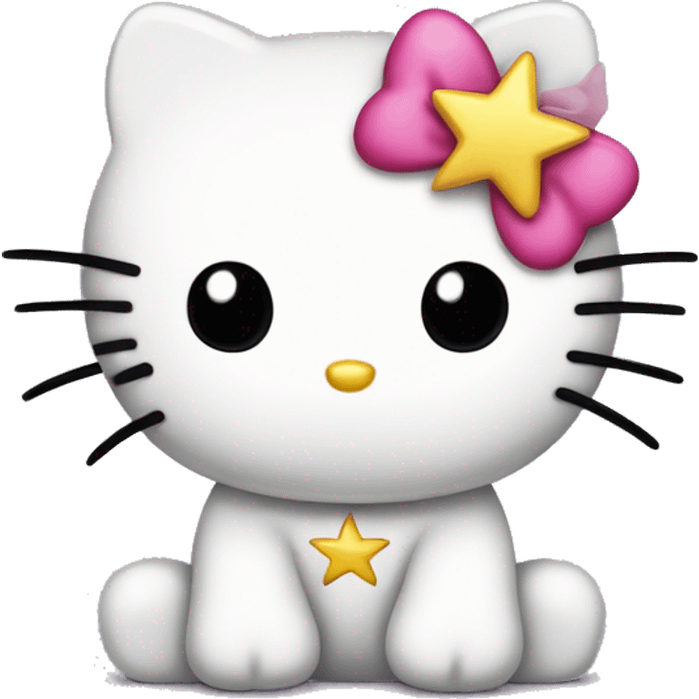 Hello kitty with star eyes emoji