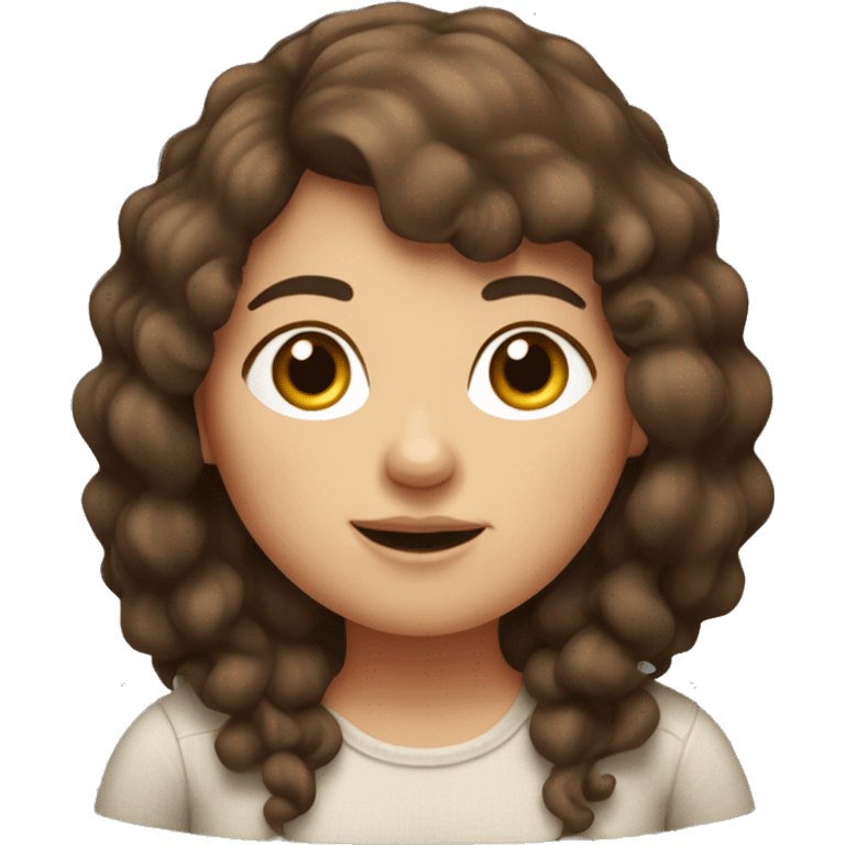 Chubby brown hair girl emoji